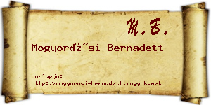 Mogyorósi Bernadett névjegykártya
